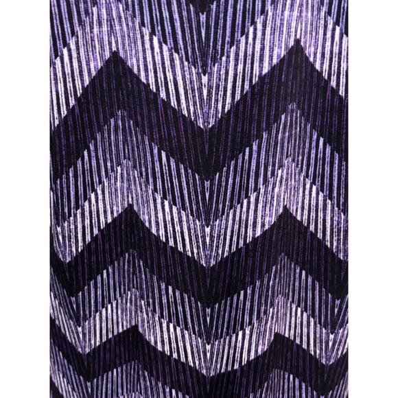 Emma Womens plus sz 1x Maxi Sheath Dress Purple Chevron Witchy‎ Whimsigoth work - Picture 3 of 9